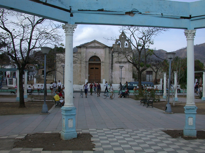 View of El Caney church across plaza