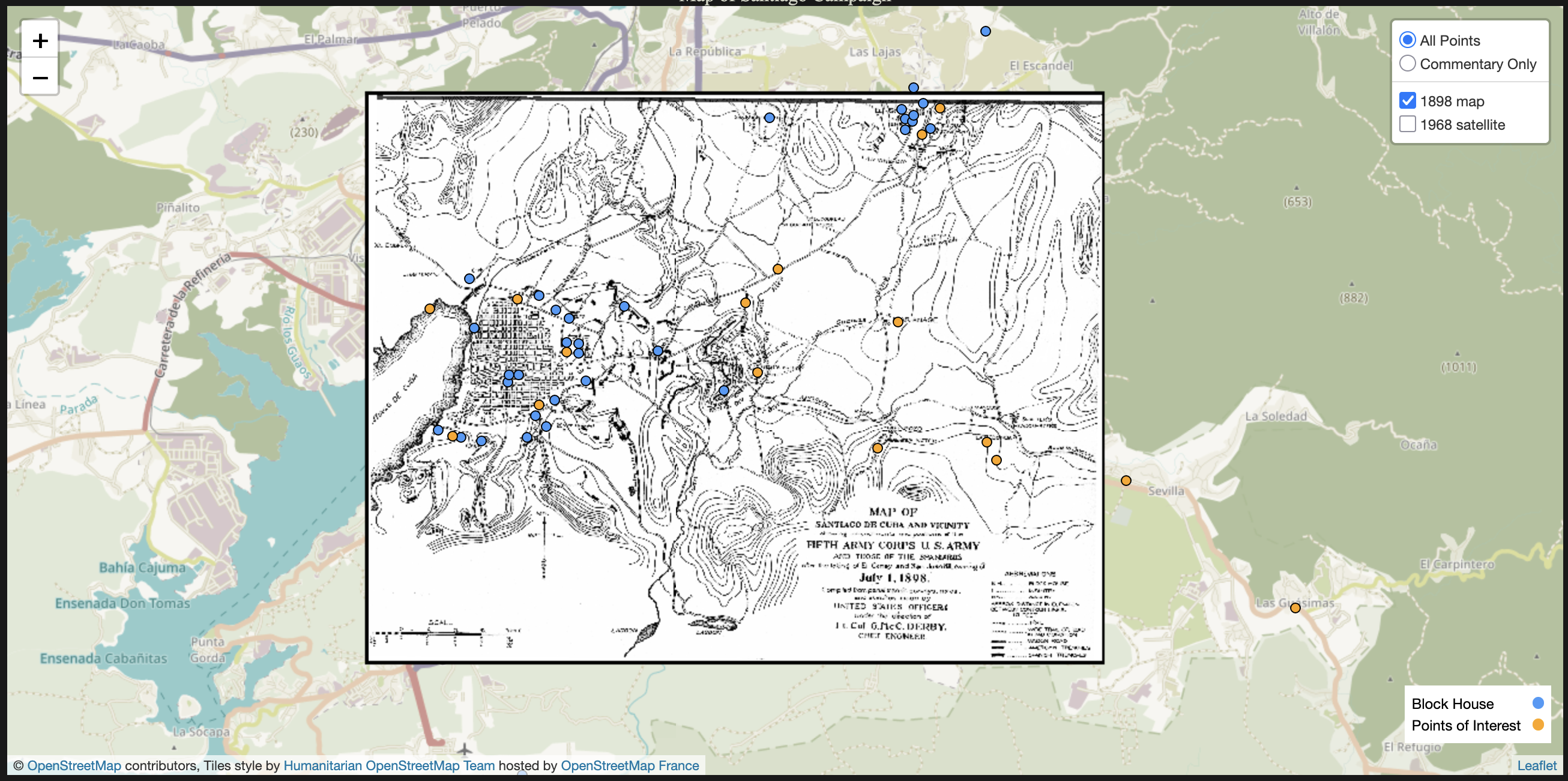 Screenshot of map without satellite image